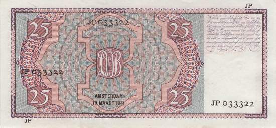 25 Gulden p50 19 3 1941